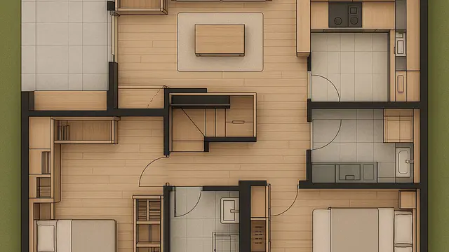 Model Denah Rumah Minimalis 9x6 Meter dengan Teras Depan yang Cocok di 2025/ Ilustrasi oleh AI