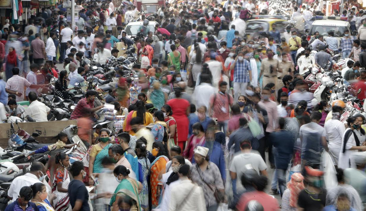 FOTO Keramaian Pasar  Jelang Perayaan Diwali di India 