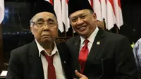 Anggota Dewan Perwakilan Daerah (DPD) Sabam Sirait dengan Ketua MPR Bambang Soesatyo.(Ist)