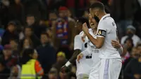 Real Madrid melibas Barcelona 4-0 pada leg kedua semifinal Copa del Rey 2022/2023 di Camp Nou, Kamis (6/4/2023) dini hari WIB. (AP/Joan Monfort)