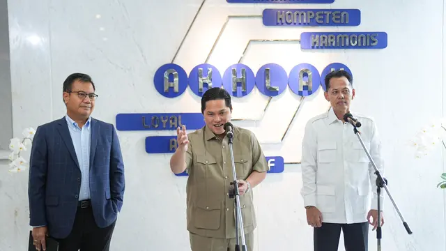Menteri BUMN Erick Thohir bertemu Kepala Badan Pengendalian Pembangunan dan Investigasi Khusus, Aries Marsudiyanto.