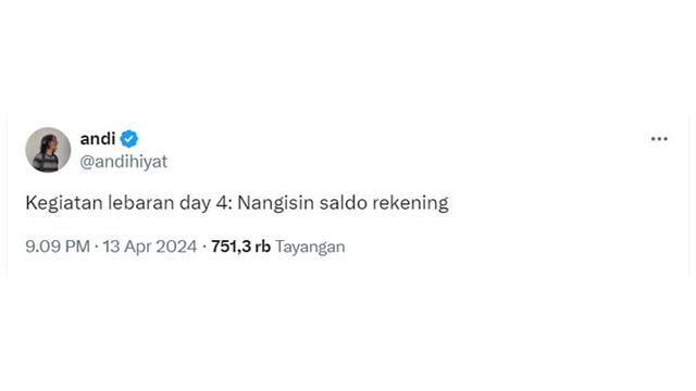 6 Cuitan Netizen Lihat Saldo ATM Setelah Lebaran, Bikin Senyum Getir