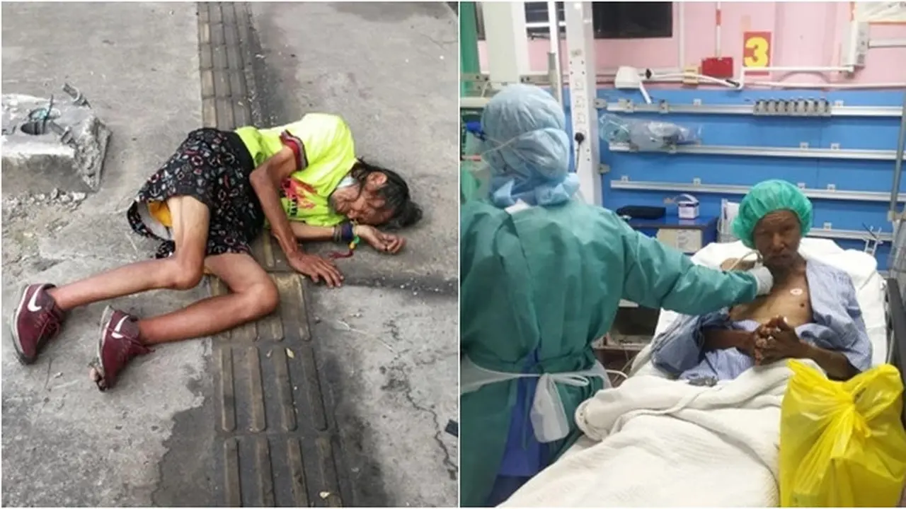 Potret pria tunawisma yang diselamatkan oleh Shaker Vellu. (Sumber: worldofbuzz)
