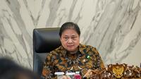 Menko Bidang Perekonomian Airlangga Hartarto saat Rapat Koordinasi Komite Kebijakan Pembiayaan KUR bagi UMKM. (Foto: ekon.go.id)