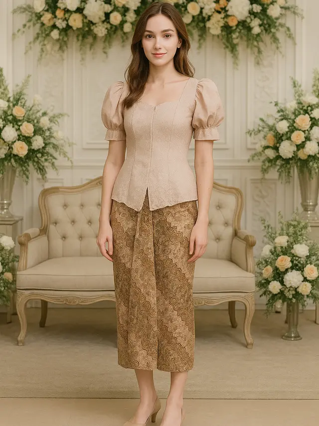 Padupadan Sandal dan Kebaya Batik untuk Hadiri Pesta Akad