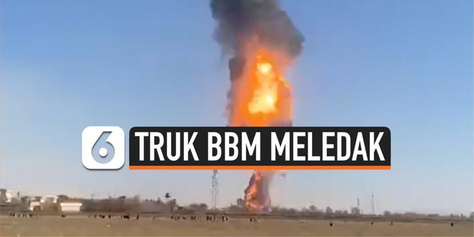 VIDEO: Ngeri, Detik-Detik Truk Berisi BBM Meledak Hebat