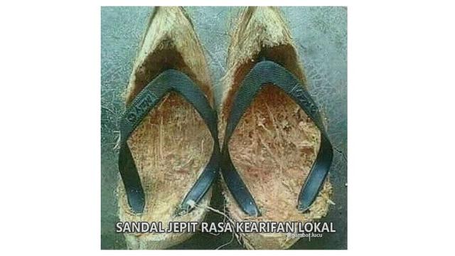 Potret Sendal Jepit Versi Kearifan Lokal Ini Bikin Geleng Geleng
