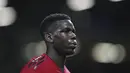 Gelandang Manchester United, Paul Pogba, saat pertandingan melawan Valencia pada laga Liga Champions di Stadion Old Trafford, Selasa (2/10/2018). Manchester United ditahan 0-0 oleh Valencia. (AP/Jon Super)