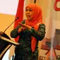 Menkumham Yasonna Laoly saat memberi sambutan pada Pembukaan Nasional Kota/Kabupaten HAM di kawasan Jakarta, Rabu (25/11). (Liputan6.com/Faizal Fanani)
