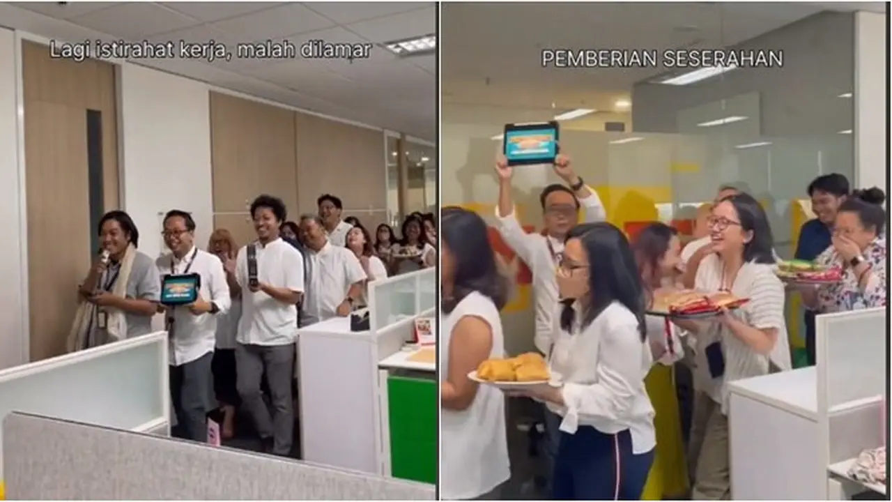 Momen Lamaran saat di Kantor Pakai Adu Pantun ala Betawi Ini Viral, Seru Banget