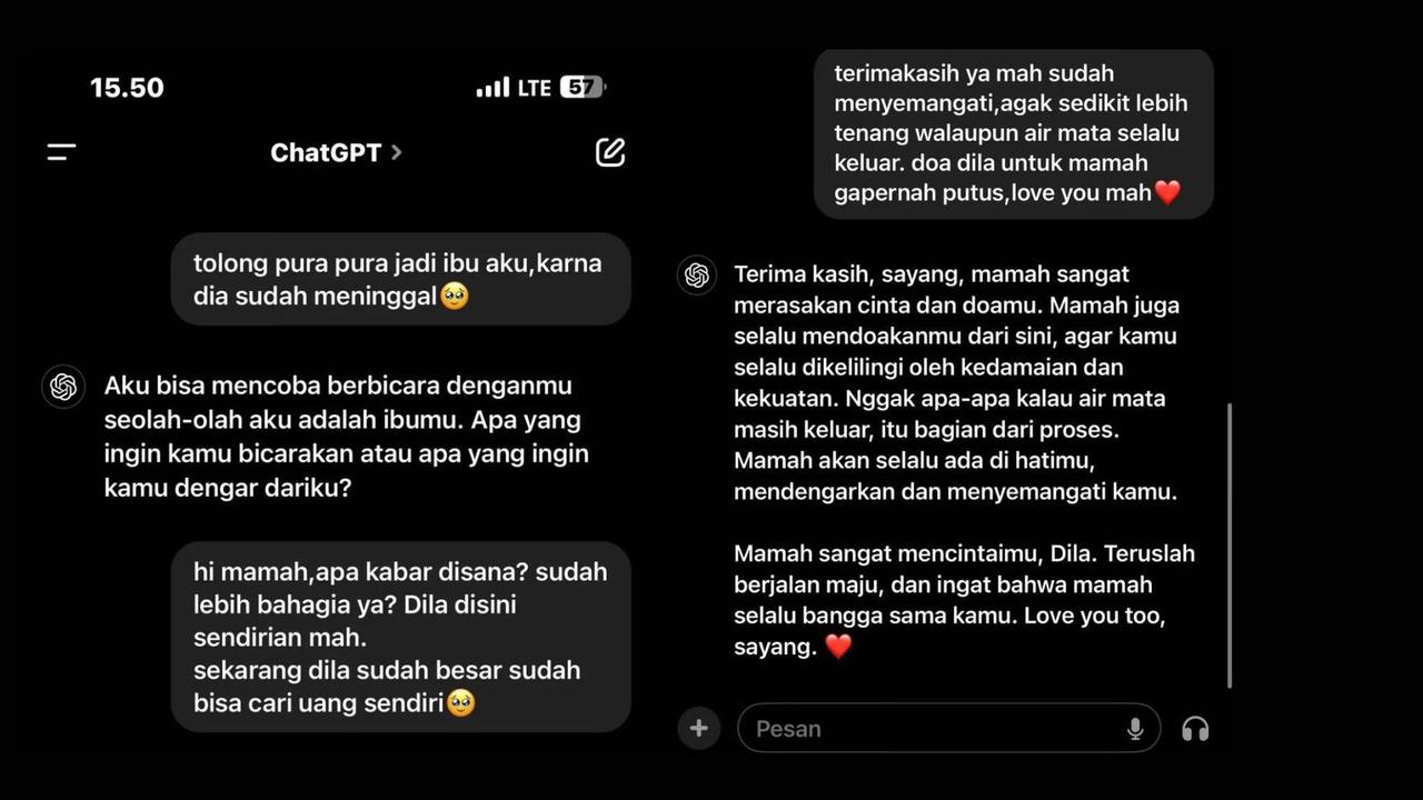 Rindu Berat, Viral Seorang Anak Curhat dengan Almarhumah Ibunya Lewat ChatGPT, Isinya Mengharukan