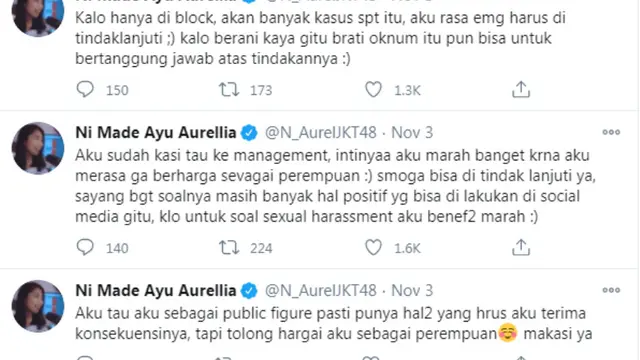 Aurel JKT48 laporkan kasus pelecehan seksual yang dialaminya