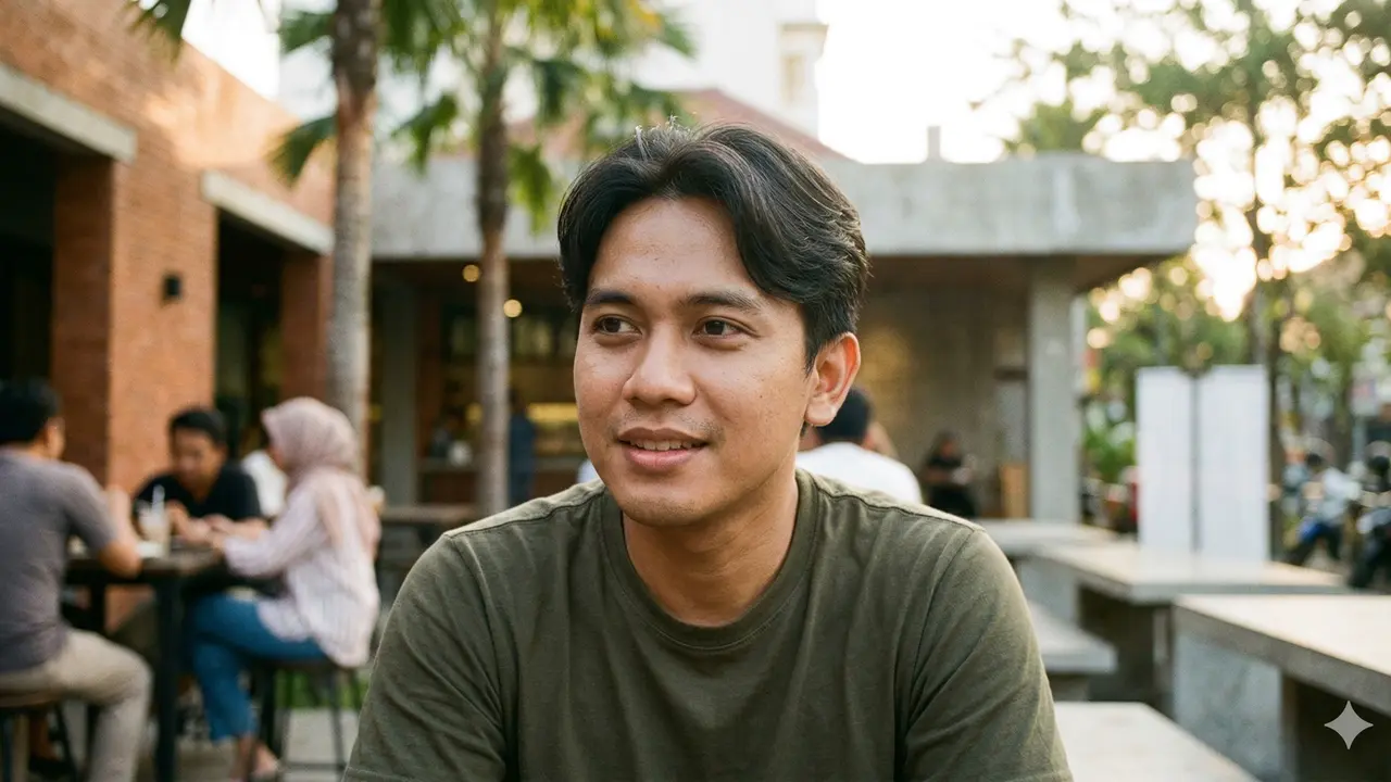 Model Rambut Belah Tengah Pendek Pria (Foto: Gemini AI)