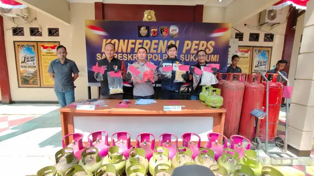 Pengoplosan LPG bersubsidi di Sukabumi.dibongkar polisi.