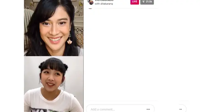 Dian Sastrowardoyo dan Dita Karang (Instagram/ therealdisastr)