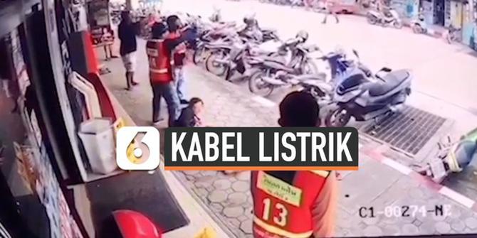 VIDEO: Detik-Detik Wanita Terkena Kabel Listrik 22.000 Volt