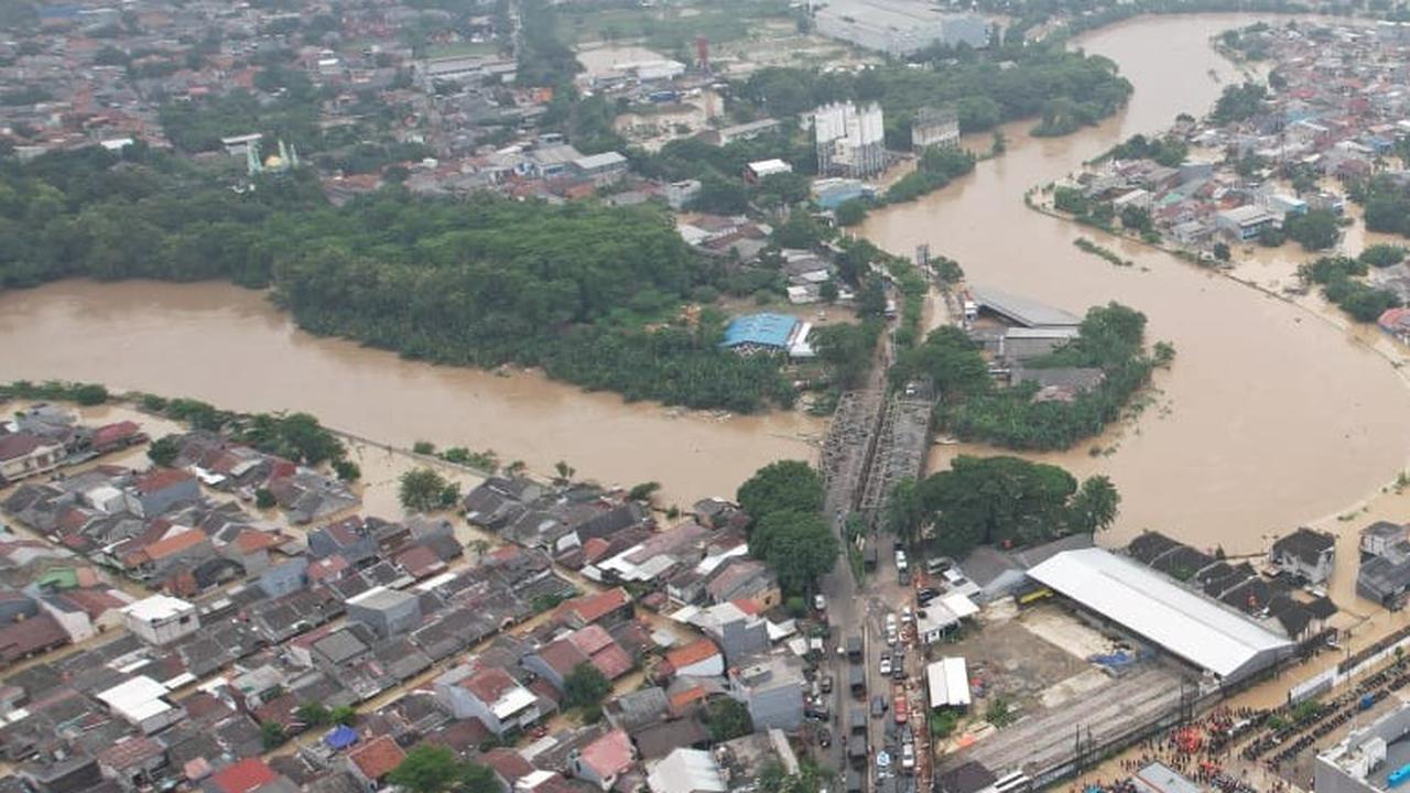 Pantuan udara kondisi banjir di Kota Bekasi