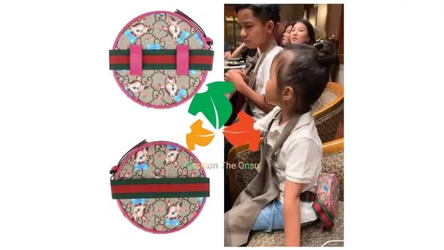 Tak hanya Ruben dan Sarwendah, tas kecil Gucci yang dikenakan sang buah hati memiliki harga 6 juta rupiah.
