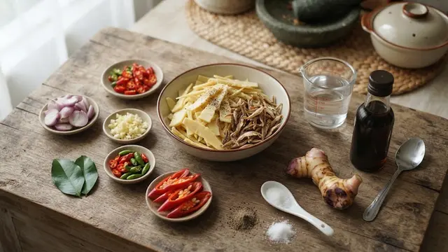 Resep Rebung dan Teri