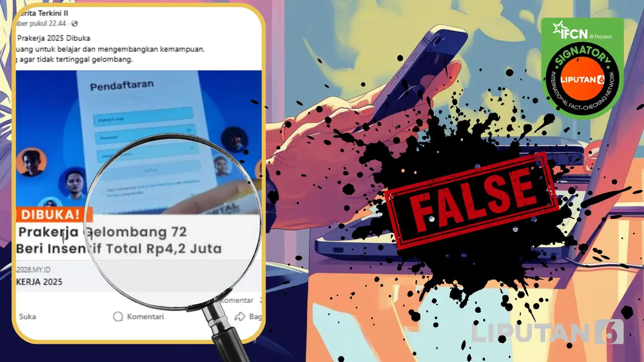 Tangkapan layar link pendaftaran Prakerja 2025 gelombang 72