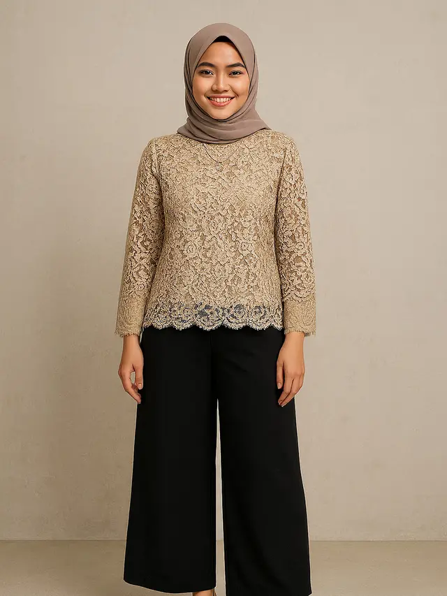 Baju Atasan Brokat Cocok Bawahan Apa? Ini 10 Padu Padan yang Tepat Supaya Tidak Norak/ Ilustrasi oleh AI