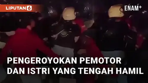 VIDEO: Detik-detik Pengeroyokan Kepada Pemotor dan Istri yang Tengah Hamil di Kediri