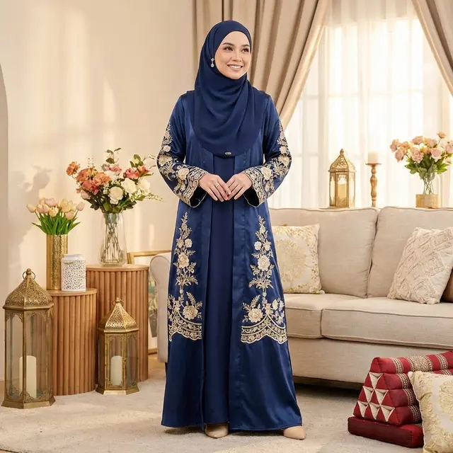 Model Set Abaya dan Inner Dress untuk Lebaran 2026