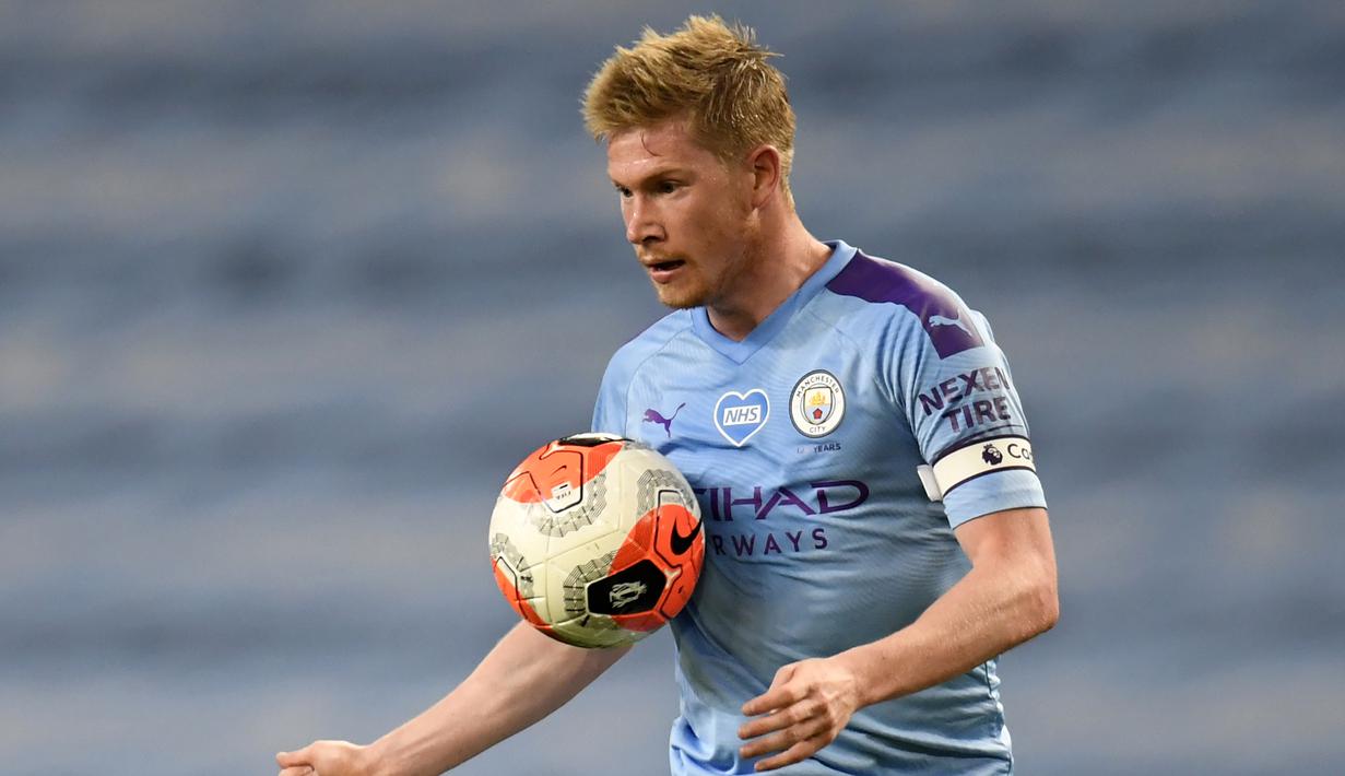 5. Kevin de Bruyne - Performa individu Kevin De Bruyne bersama Machester City sangat apik pada musim ini. Torehan 11 gol dan 18 assist di Premier League cukup untuk menjadi bukti Kevin De Bruyne adalah salah satu gelandang terbaik saat ini. (AFP/Peter Powell/pool)