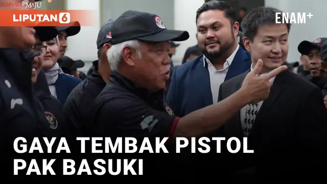 Lepas Kontingen Indonesia, Pak Basuki Gaya Tembak Pistol