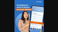 Pendaftaran program Kartu Prakerja sudah kembali dibuka pada Rabu 3 Januari 2024. Hal tersebut diumumkan melalui akun sosial media Instagram resmi @prakerja.go.id. (Instagram&nbsp;@prakerja.go.id)