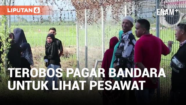 Pengantar Haji di Lombok Terobos Pagar Bandara