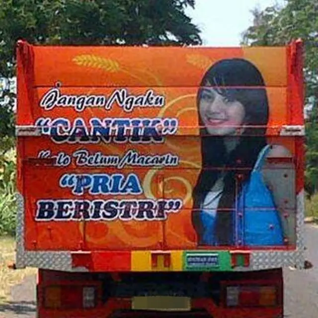 Selain Franda, Ini 7 Potret Wajah Seleb yang Hiasi Bak Truk