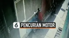 Aksi pencurian sepeda motor di Jalan KL Yos Sudarso, Medan, Selasa ( 29/10/2019) siang, terekam CCTV.