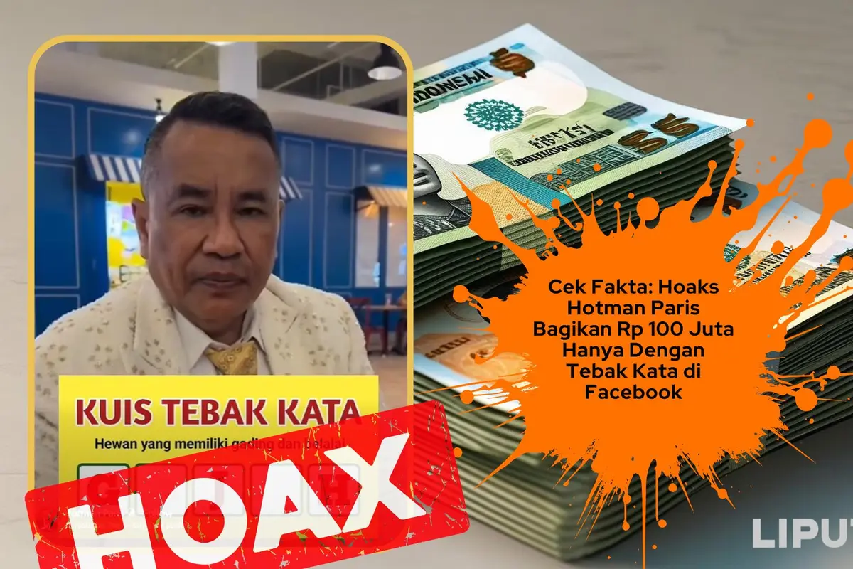 Cek fakta hoaks Hotman Paris bagikan Rp 100 juta dengan tebak kata di Facebook