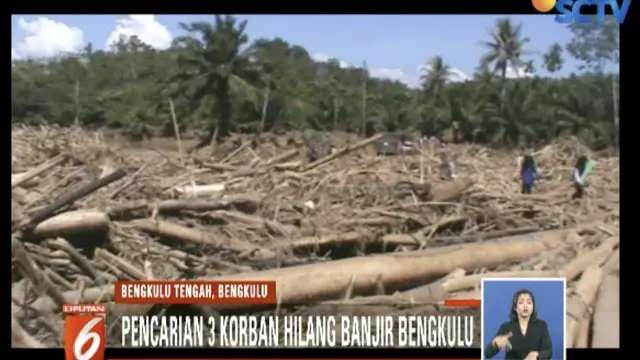 BPDB dan TNI bersama warga mencari tiga korban banjir dan tanah longsor di BengkuluTengah.