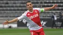 Wissam Ben Yedder. Striker yang kini menjalani musim ke-3 bersama AS Monaco ini pernah 1 kali menjadi top skor Liga Prancis. Bersanding dengan Kylian Mbappe, raihannya terjadi pada musim 2019/2020. Namun belum sekalipun gelar Liga Prancis diraihnya. (AFP/Loic Venance)