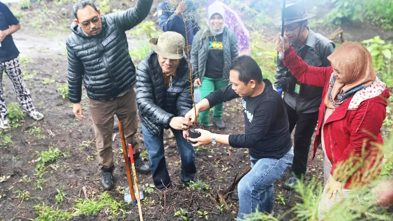 Proses penanaman pohon di kawasan Ranupani oleh Bupati Lumajang Thoriqul Haq (Istimewa)