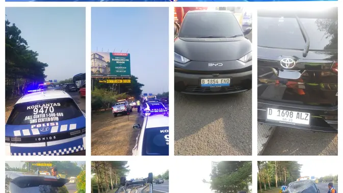 Kecelakaan BYD di Tol Jagorawi, Tabrak Raize hingga Terguling
