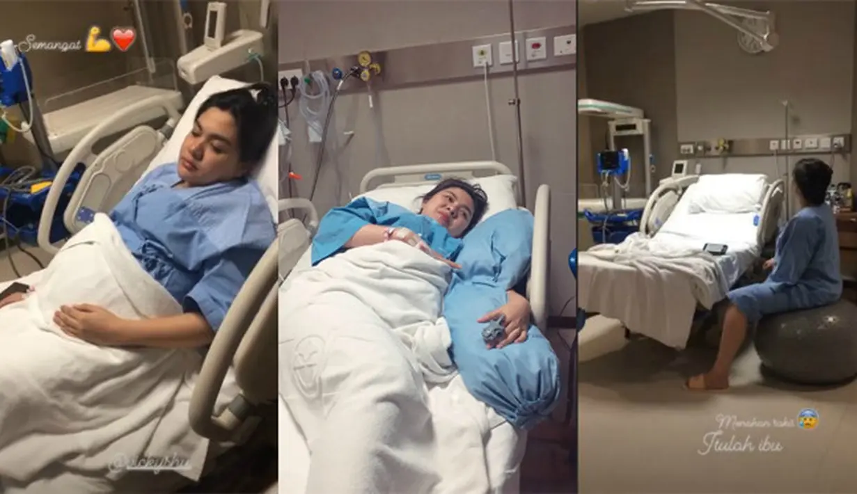 "Alhamdulillah cucu kedua kesayangan mamake udh lahir ,putra pertama dr bunda @vickyshu @ade_imam yg bernama:Abimanyu Manggala Nugroho Putro smoga jd anak yg sholeh Aamin 🙏🏻❤️," tulis faiza_aljufri. (instagram/vickyshu)