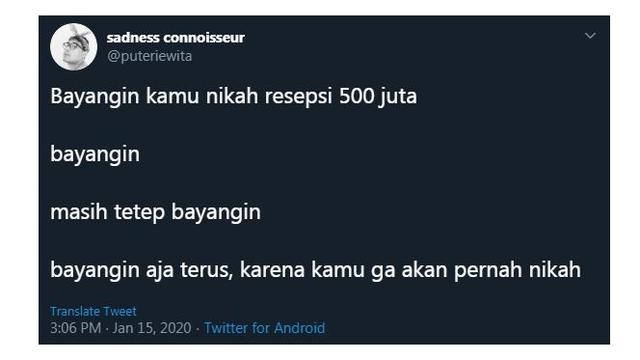 Cuitan Kocak Saat Bayangin ‘Nikah 500 Juta’ Ini Sukses Bikin Cengar Cengir