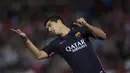 Luis Alberto Suarez  penyerang Barcelona asal Uruguay menempati peringkat kedua sementara top scorer Blaugrana dengan  22 gol sepanjang musim 2016-2017. (AP/Daniel Tejedor)