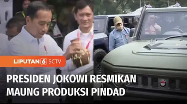 Presiden Jokowi resmi memberikan nama "Maung" untuk kendaraan taktis militer usai memberi pengarahan dalam rapat pimpinan Kementerian Pertahanan 2023.