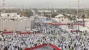 Wukuf dimulai setelah masuk waktu Zuhur atau sekitar pukul 12.20 Waktu Arab Saudi. (HAZEM BADER/AFP)