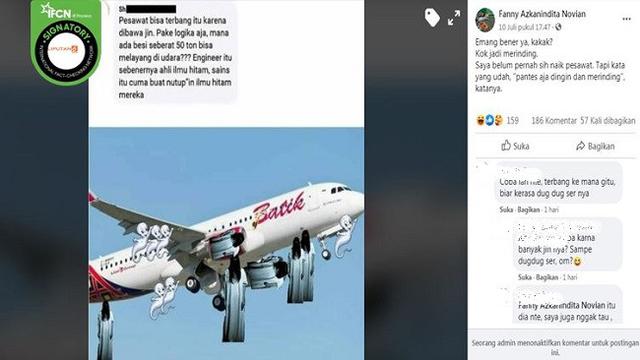 Cek Fakta Hoaks Klaim Pesawat Bisa Terbang Karena Dibawa Jin Cek Fakta Liputan6 Com