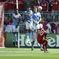 Sebastian Giovinco yang sempat membela Juventus terus menunjukkan kemampuannya bersama Toronto FC. Dia menciptakan dua gol ke gawang New York City FC, Minggu (30/7/2017). (AP Photo/Jon Blacker)