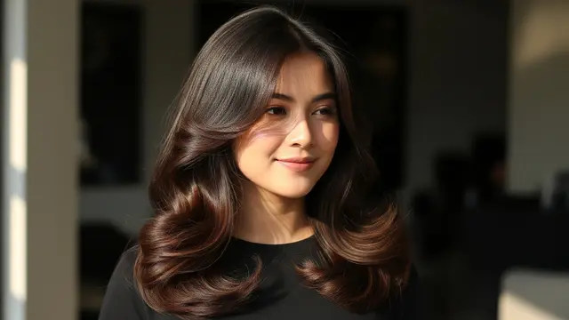 Model Rambut Wanita Panjang Butterfly Cut