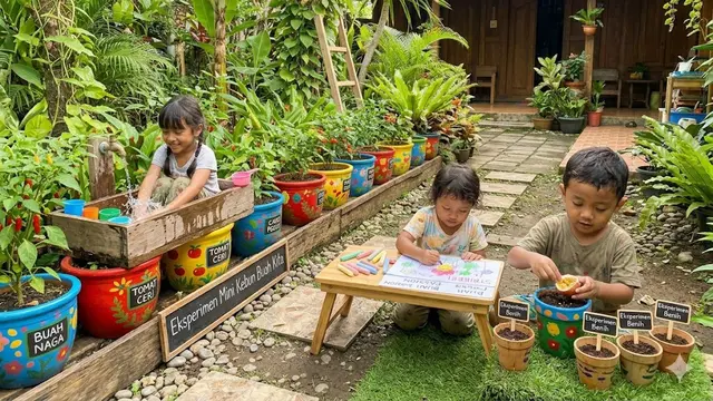 Kebun Eksperimen dengan Zona Bermain Kreatif