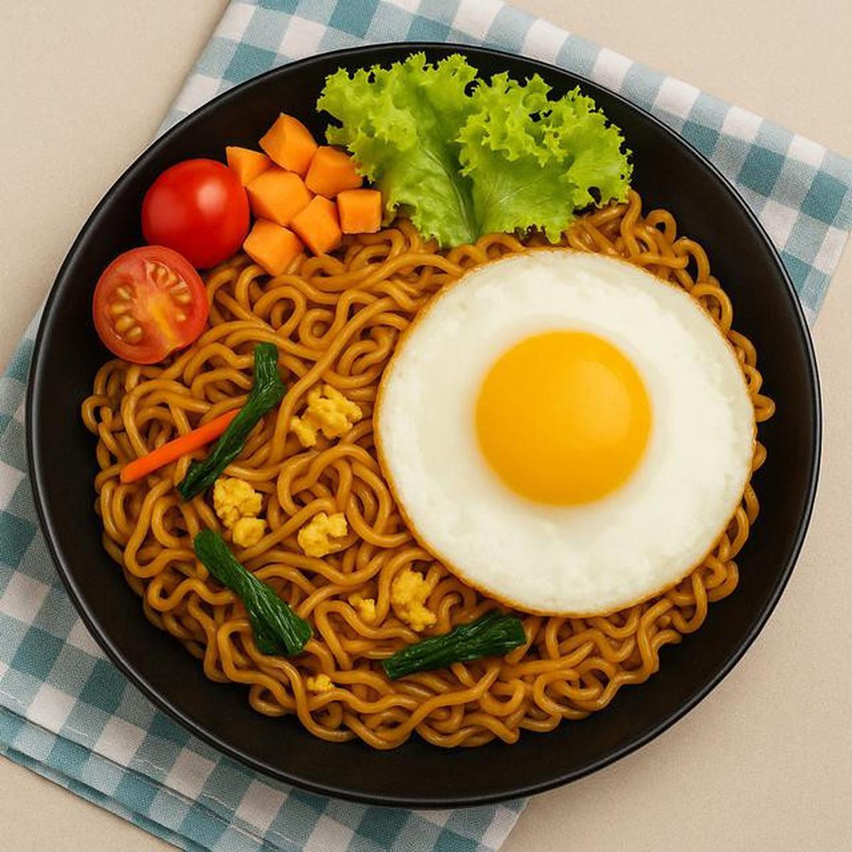 ilustrasi mie goreng sederhana