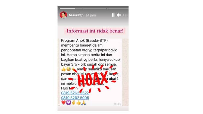 Cek Fakta BTP bagikan obat untuk pasien covid-19.