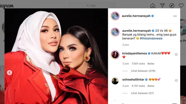 Unggahan Aurel Hermansyah. (Foto: Instagram @aurelie.hermansyah)